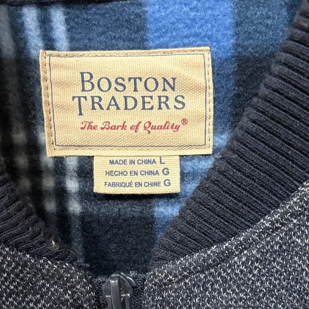 Boston Traders Full Zip Fleece Lined Knit Bomber Jacket Size L
